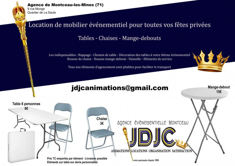 Location tables et chaises