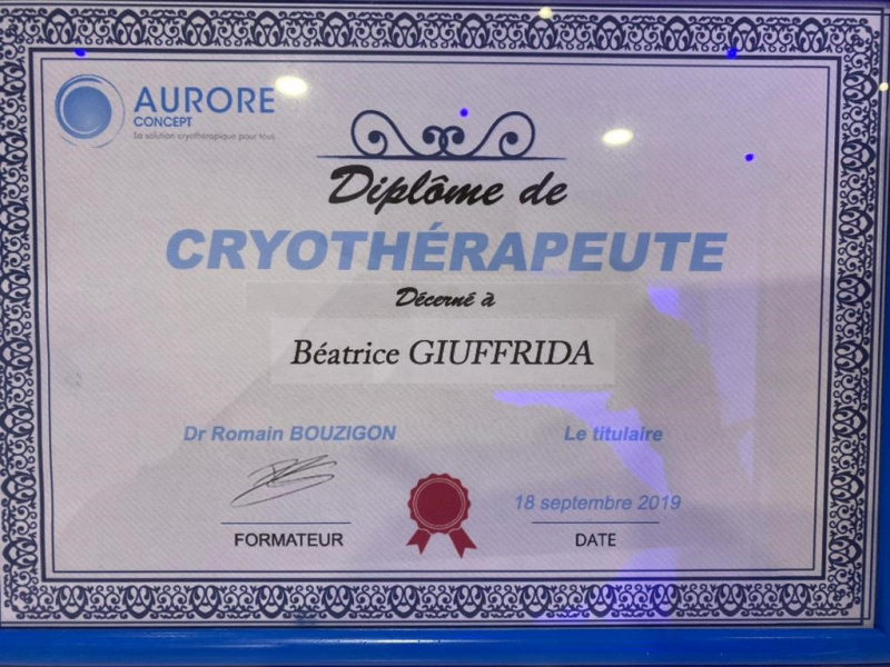 Cryo'One VB  " centre de cryotherapie corps entier"