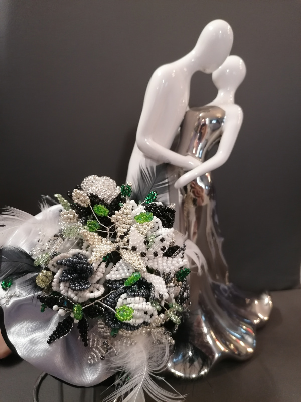 Bouquet de mariée en perles Noir