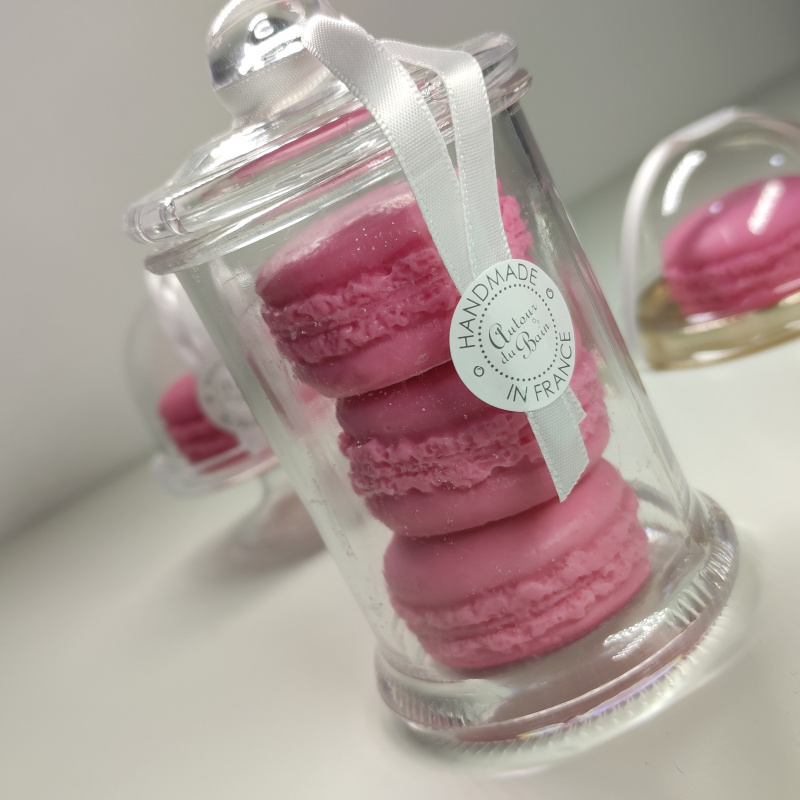 Mini bonbonnière 3 macarons POMME D'AMOUR