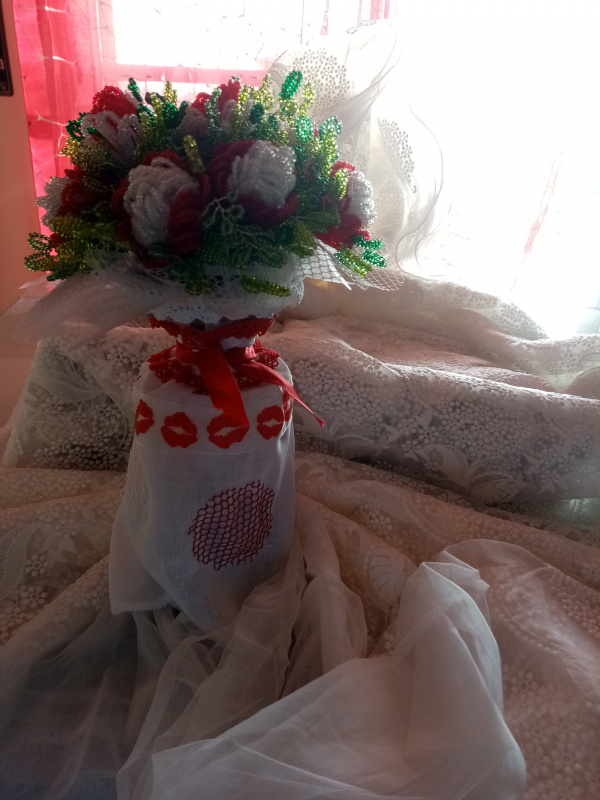Bouquet de mariée grosse roses rouge