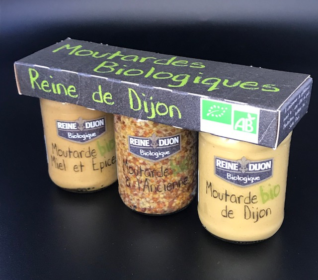 Clip 3 flacons (Dijon 100g, Grains 90g, Miel épices 100g)