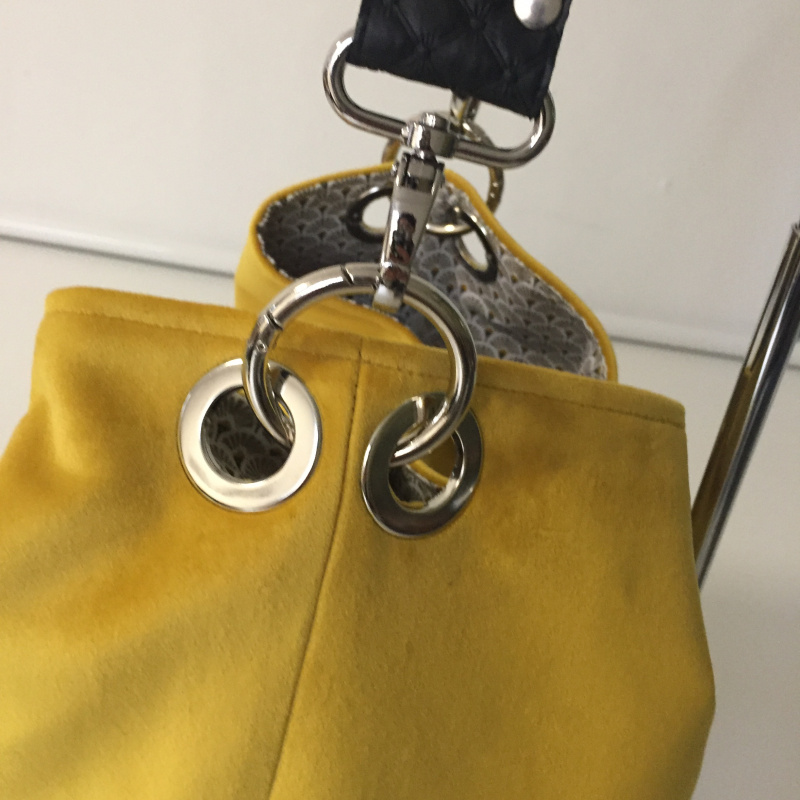 SAC "MONACO" VELOURS JAUNE