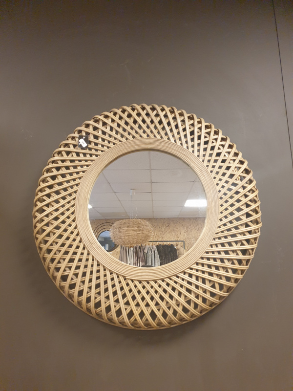 Miroir rond bambou grand modèle