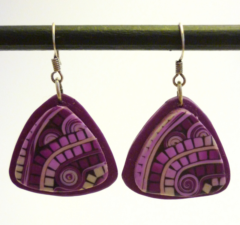 Boucles d'oreilles "mosaïque mauve"