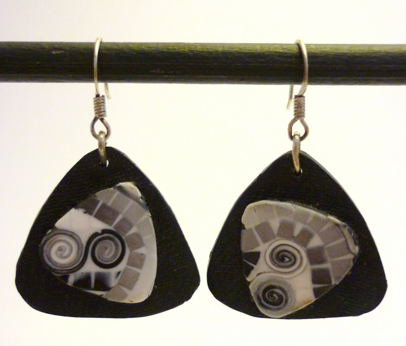 Boucles d'oreilles "noir et blanc"