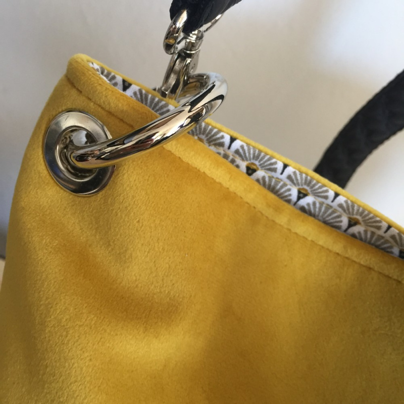 SAC "SANTORIN" VELOURS JAUNE