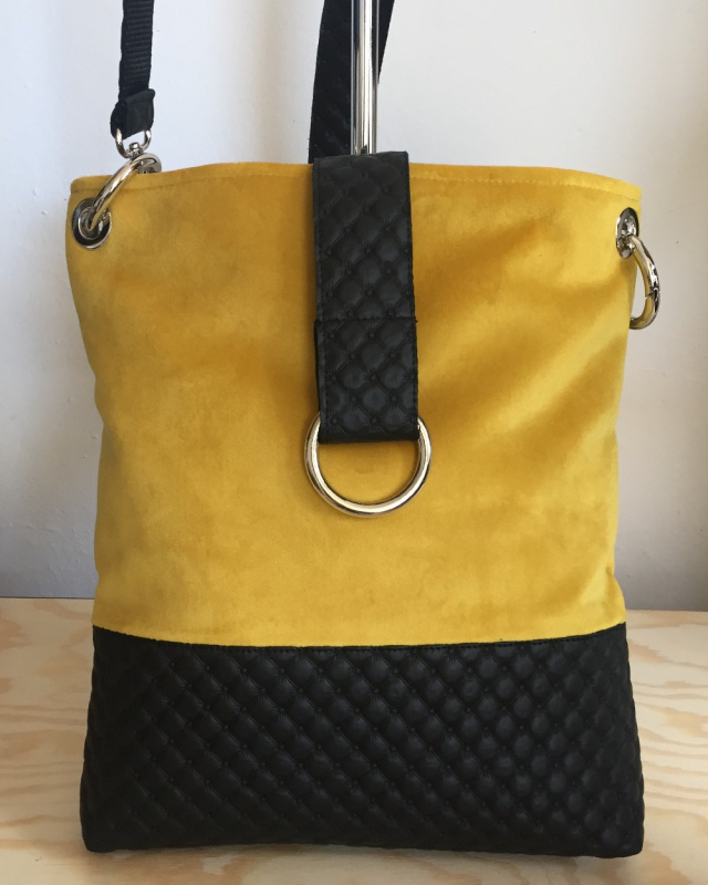 SAC "SANTORIN" VELOURS JAUNE