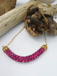 Collier "scoubidou rose"