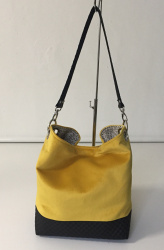 SAC "MONACO" VELOURS JAUNE