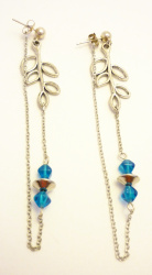 Boucles d'oreilles "branches bleu"