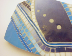 Barrette "mosaïque bleu" petite