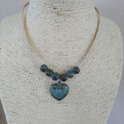 Collier en liège coeur