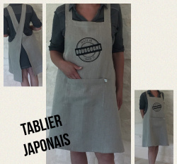 TABLIER JAPONAIS LIN LAVE