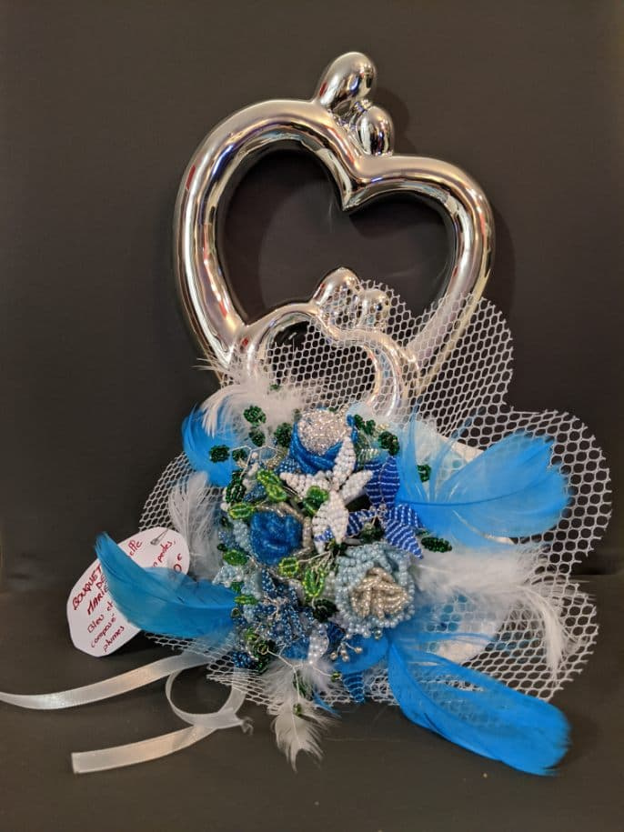Bouquet de mariée en perles Bleu