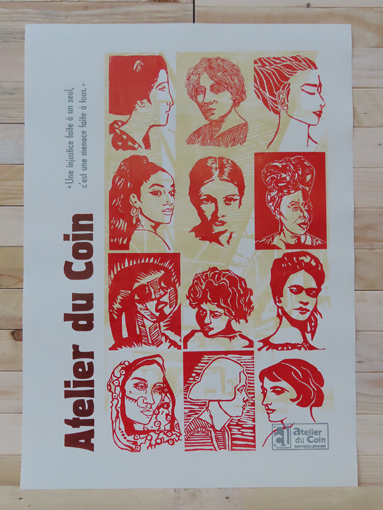 Affiche Atelier du Coin citoyennes rouge