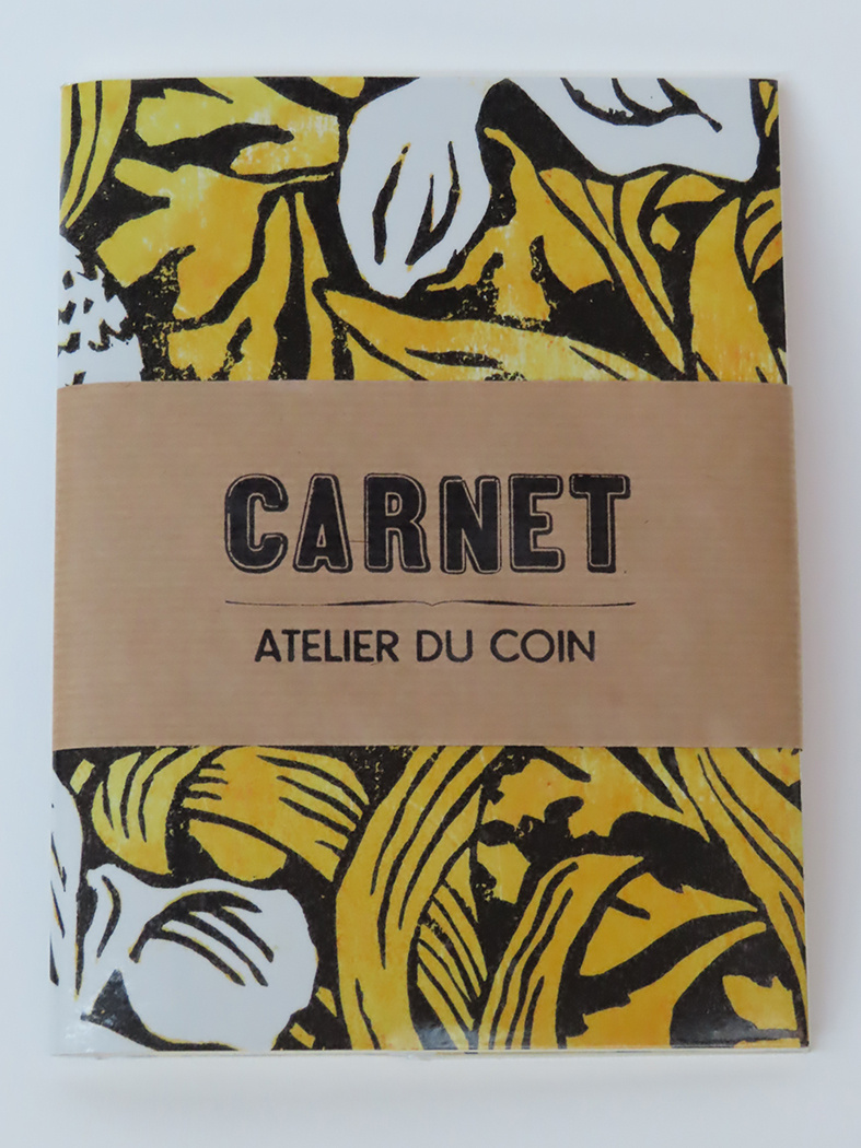 Carnet iris jaune pages blanches