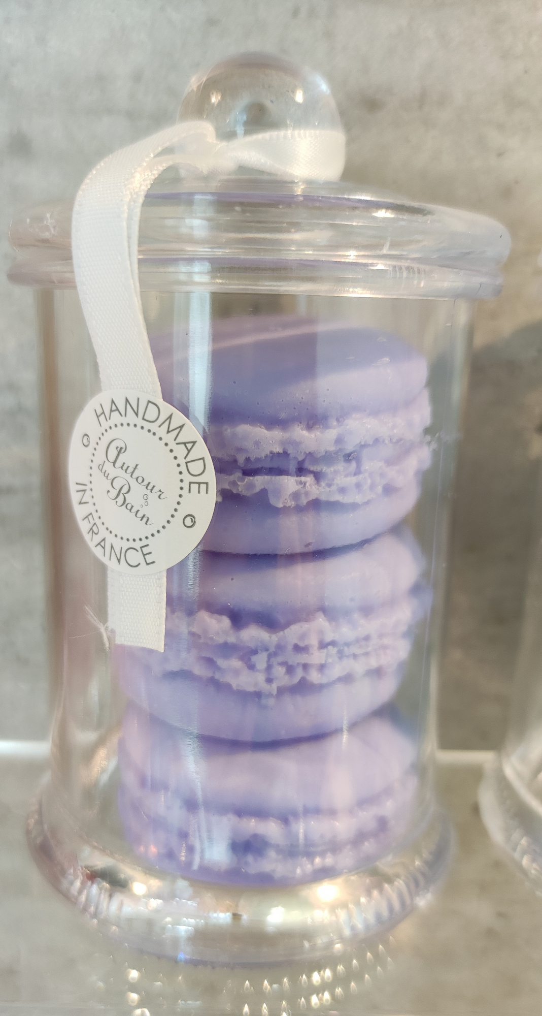 Mini bonbonnière 3 macarons VIOLETTE