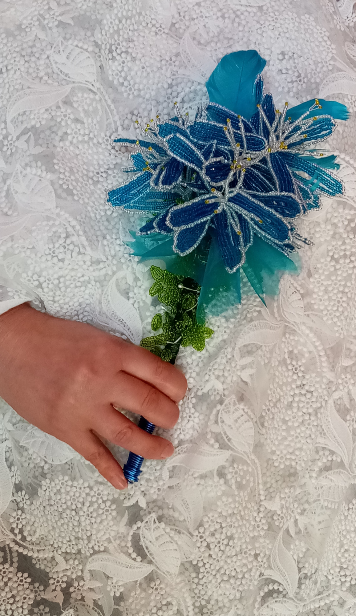 Bouquet de mariée "LYS bleu"