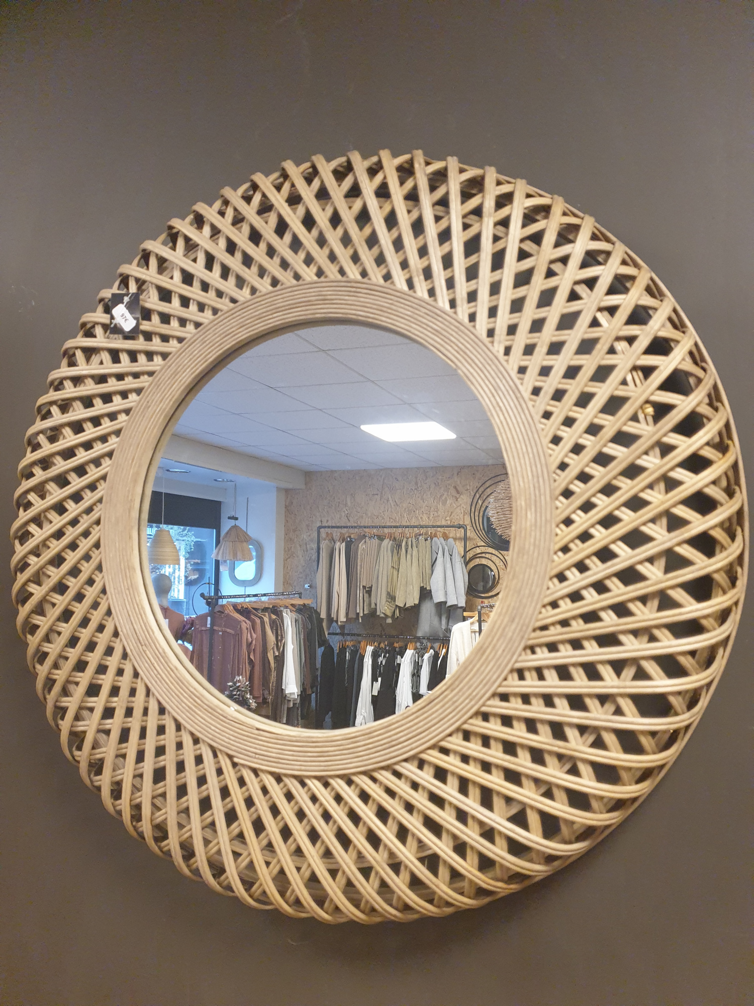 Miroir rond bambou grand modèle