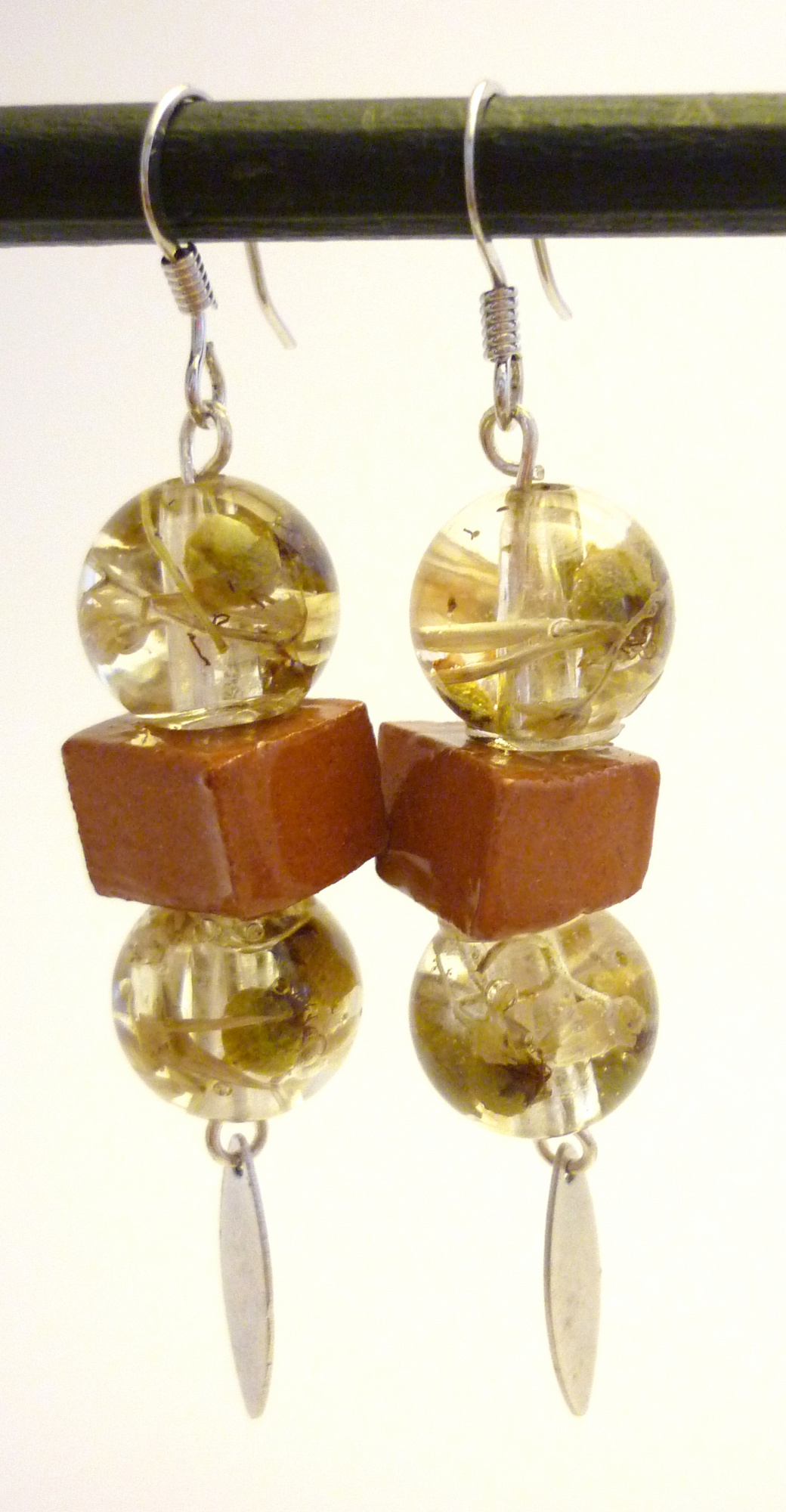 Boucles d'oreilles "fleurs séchées"