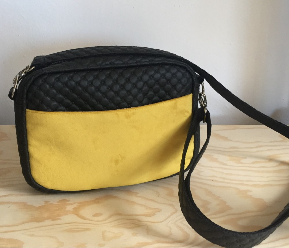 SAC "MIAMI" VELOURS JAUNE