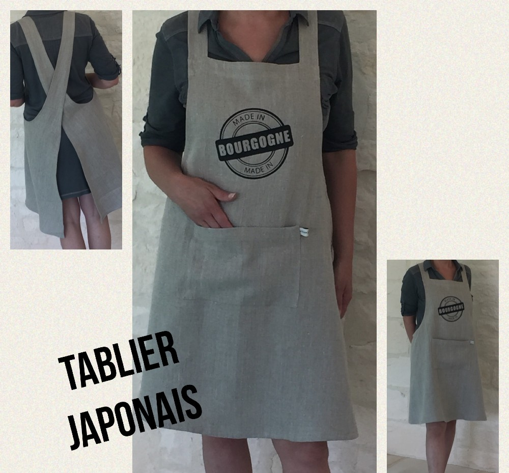 TABLIER JAPONAIS LIN LAVE